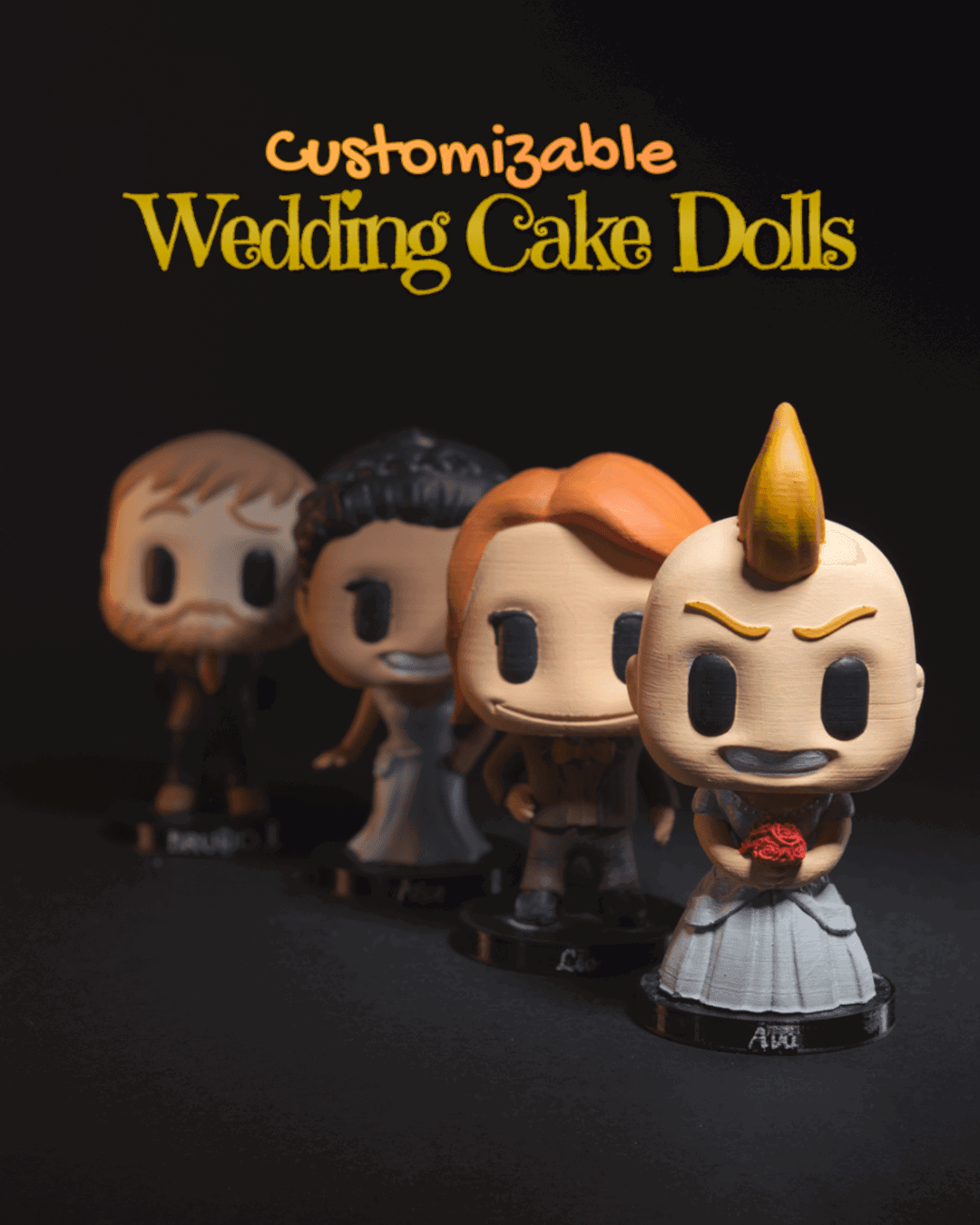 Customizable Wedding Cake Dolls